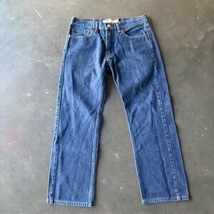 Levis 505 Straight Fit Blue Denim Jeans Mens W32 L29